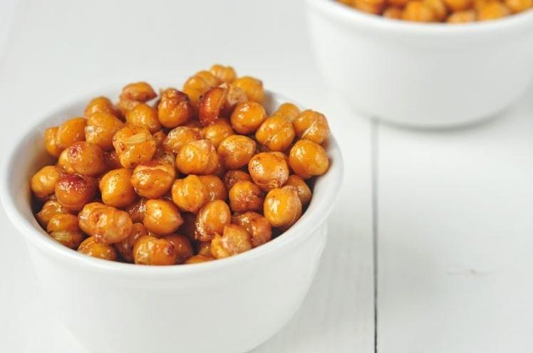  These honey baked chickpeas are the perfect crunchy snack for any time of day.