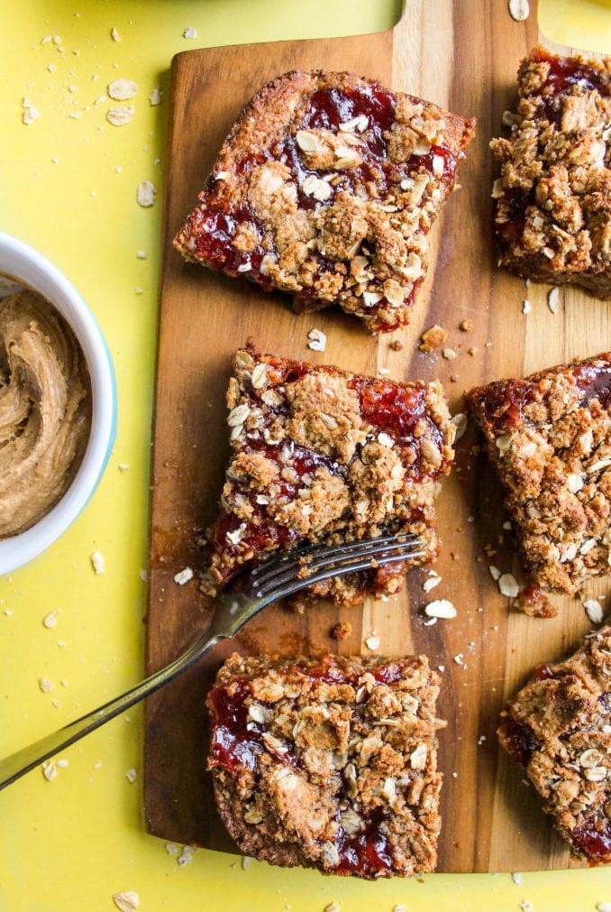  These Peanut Butter and Jelly Snack Bars are a tasty and fun treat for any time of day!