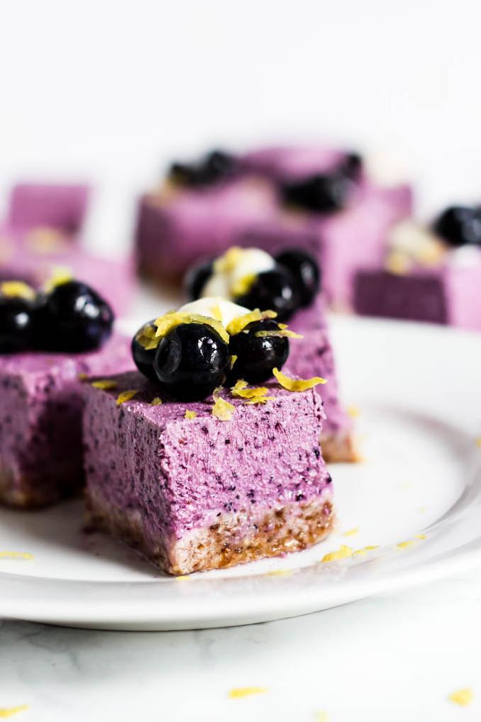  This gluten-free lemon blueberry cheesecake is a slice of heaven on a plate.