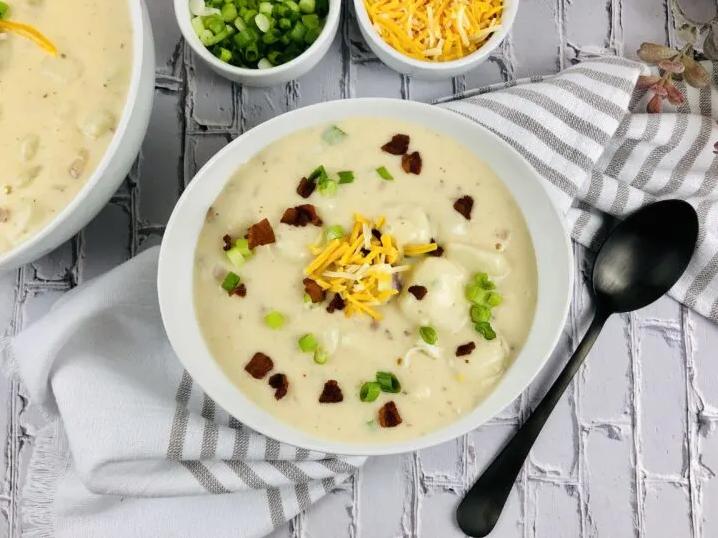  This gluten-free soup is a great way to use up leftover potatoes while sticking to your dietary needs.