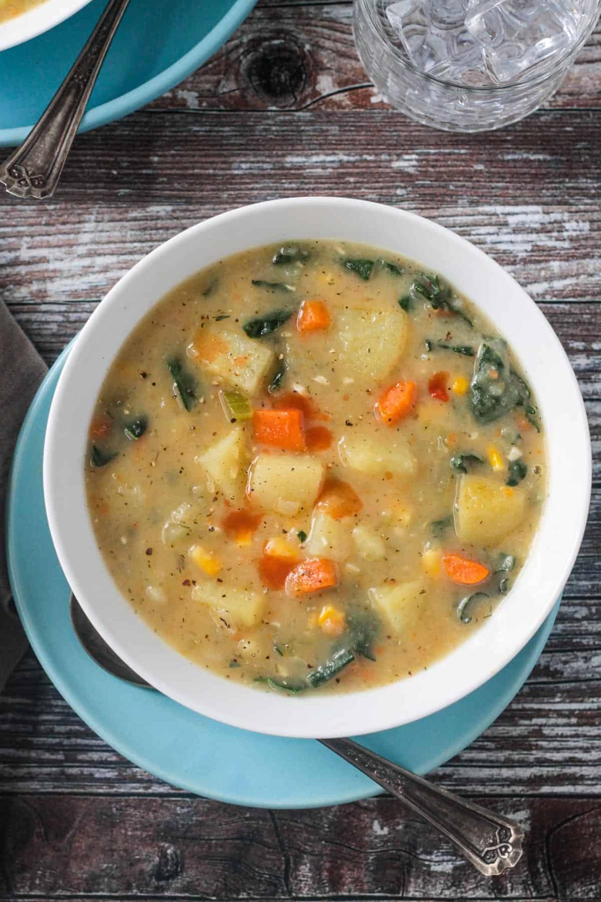  This hearty soup is full of wholesome ingredients and free of gluten and dairy.