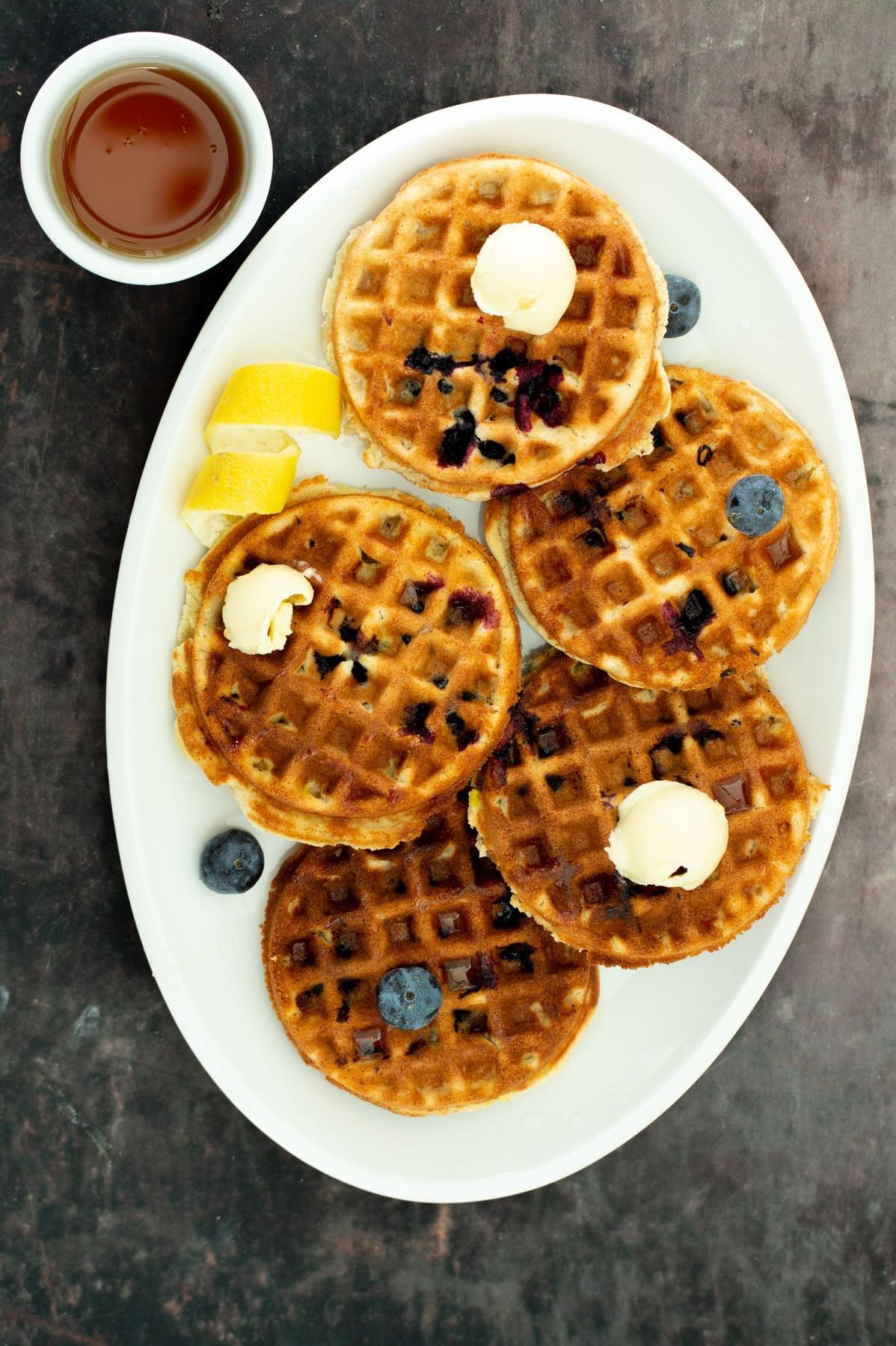 Time to up your breakfast game with these Lemon Blueberry Waffles!