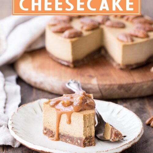 Vegan Gluten Free Sugar Free Pumpkin Cheesecake