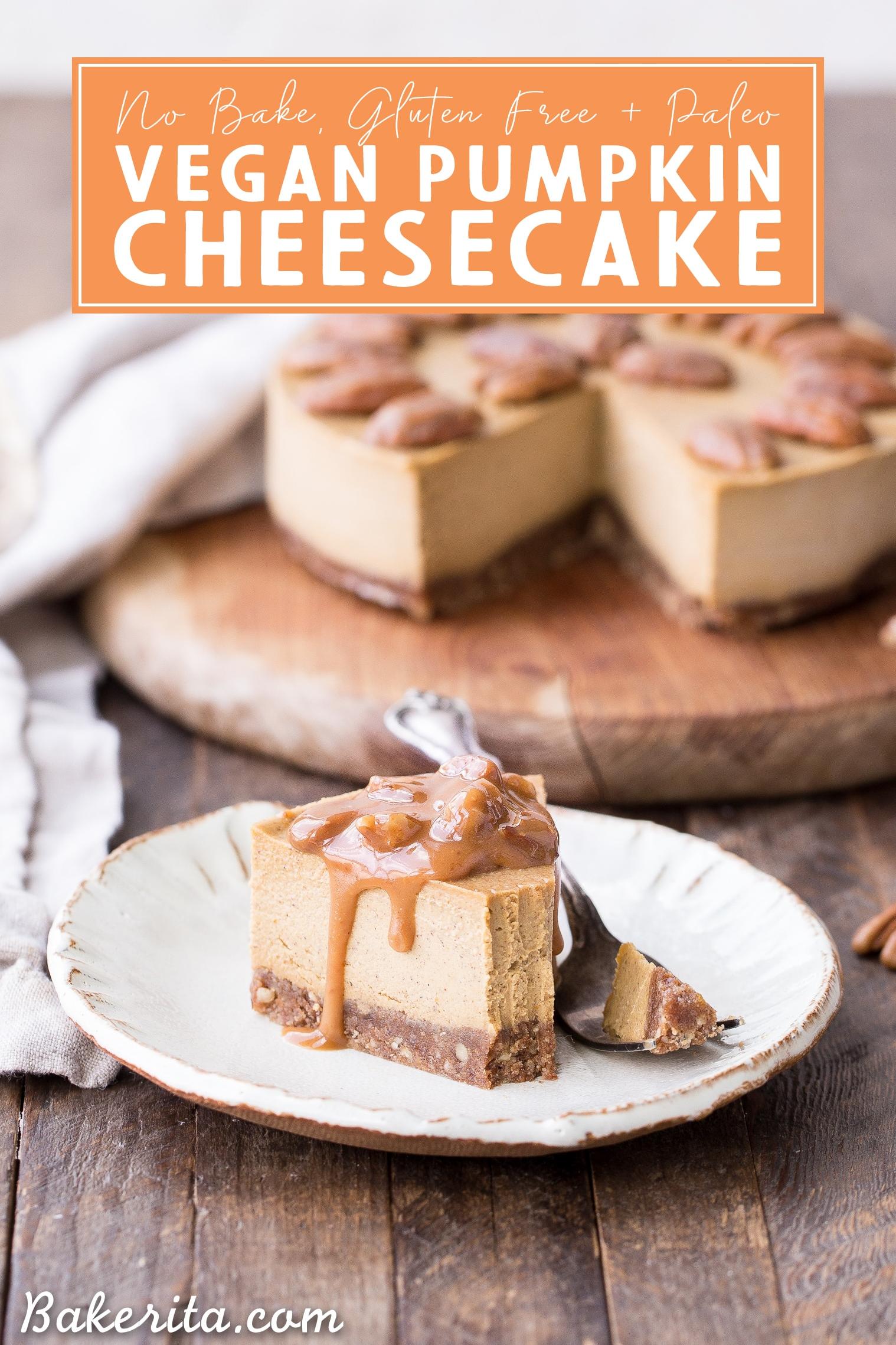 Vegan Gluten Free Sugar Free Pumpkin Cheesecake