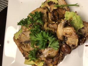 Vegan Toast W/ Mushrooms, Guacamole & Veggies - Gluten Free