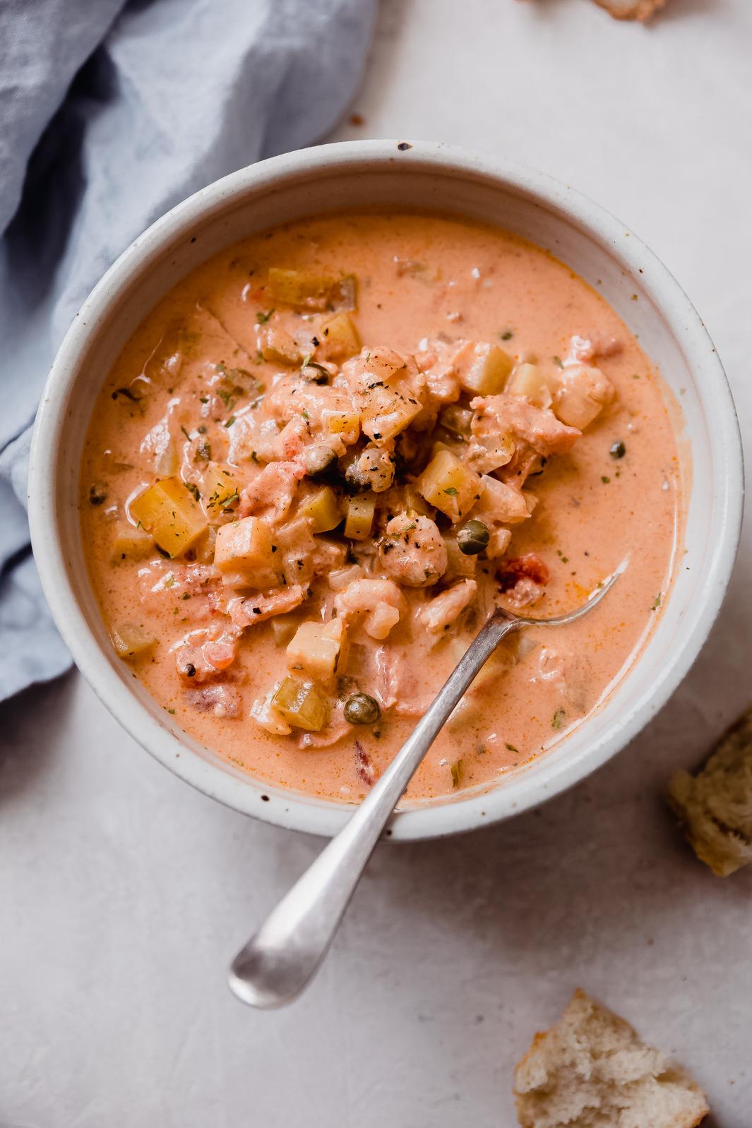  Warm up on a chilly day with a comforting bowl of chowder.