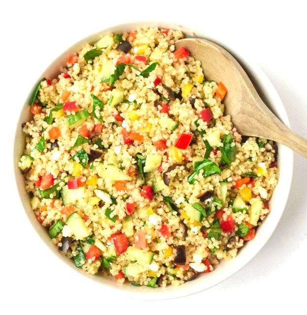 Who needs heat when you can have raw? This quinoa salad packs a refreshing punch.