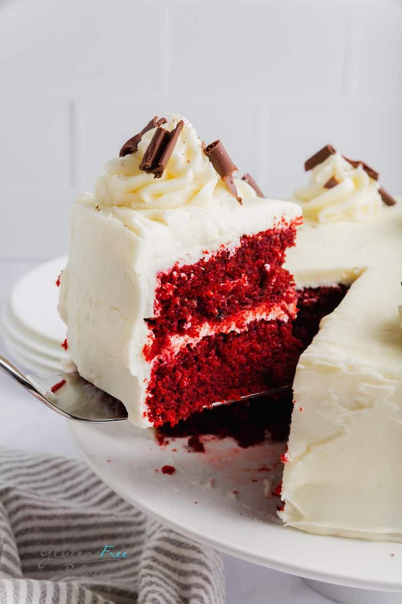  Who said gluten-free can't be delicious? This red velvet cake is proof!