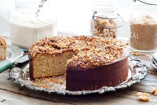  With a golden crust on top and a soft center, this cake is a feast for the senses.